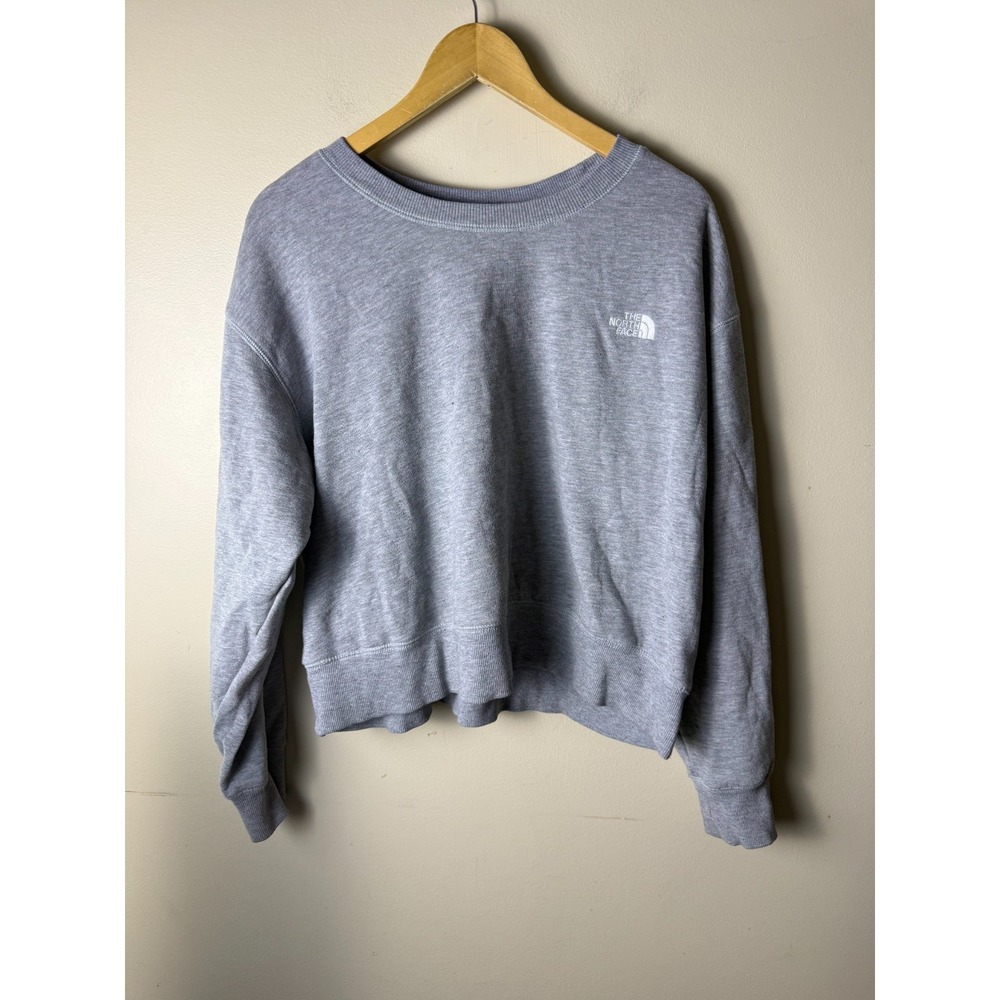 The North Face Womens XL Grey Crewneck Sweatshirt Circular Design Pullover